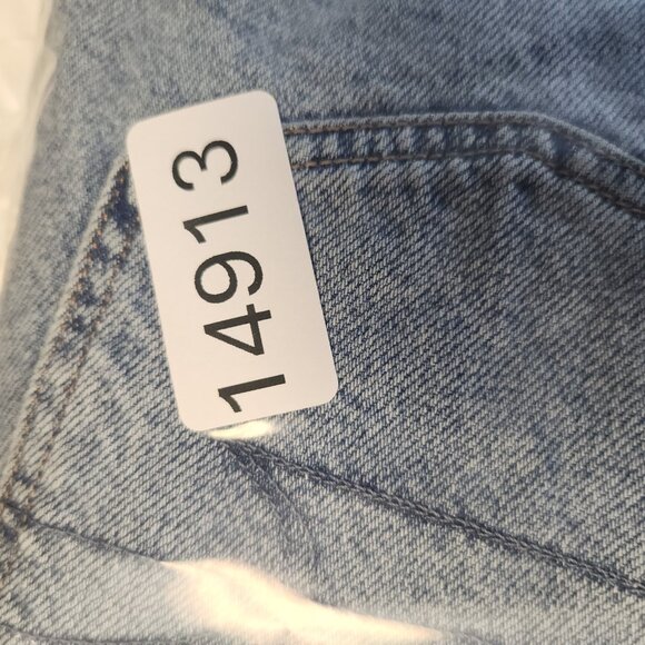 American Eagle 90's Straight Fit Cotton Denim Jeans Womens 6 Long Blue Ripped - Picture 11 of 11